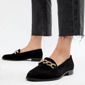 🎃ASOS Mighty Suede Chain SlipOn Flats Loafer